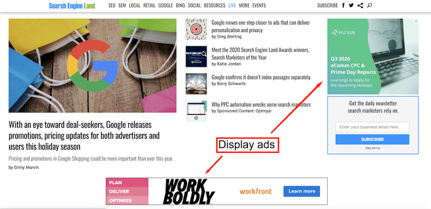 examples of Google display ads