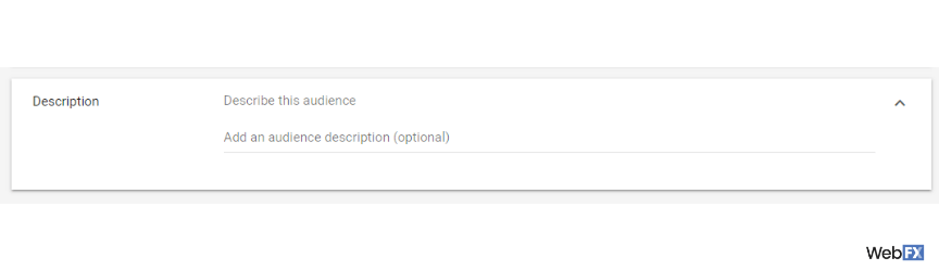 A screenshot of audience descriptions in Google Ads