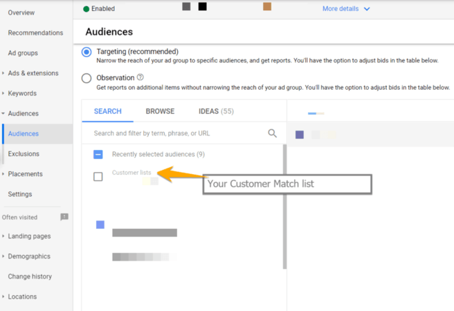 steps for updating google ads customer match