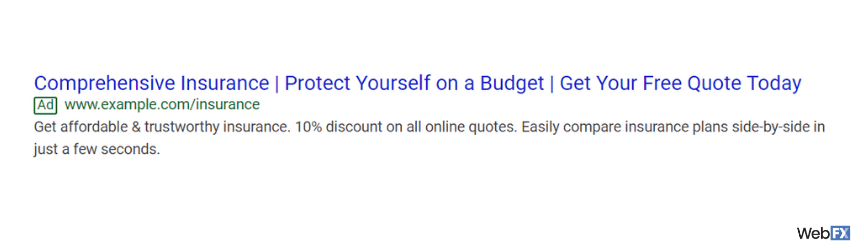 An example of a Google expanded text ad