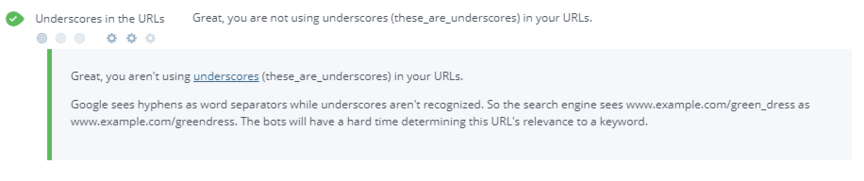 Google index checker URL underscores report