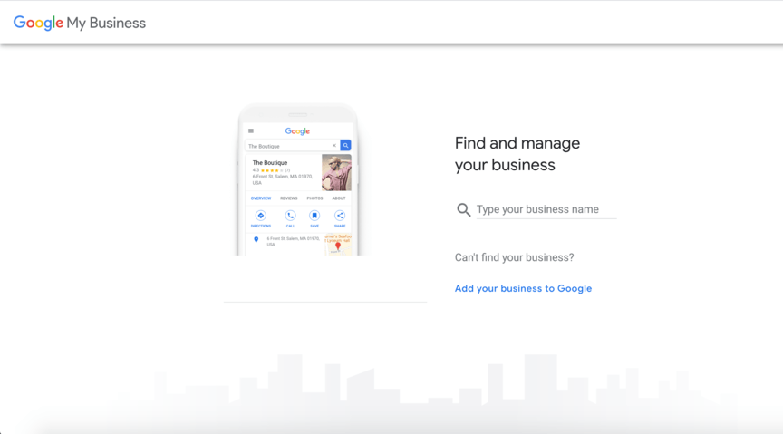 google my business setup page 1
