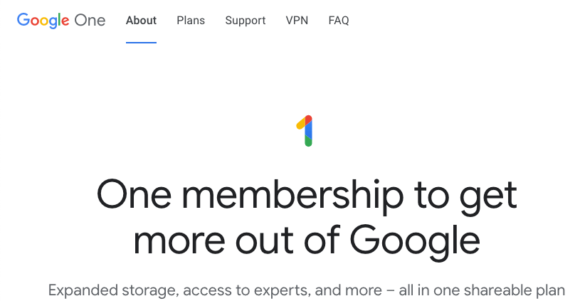 Homepage for Google's cloud storage services