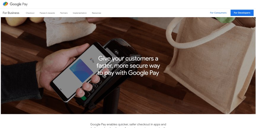 Google Pay for Business Page