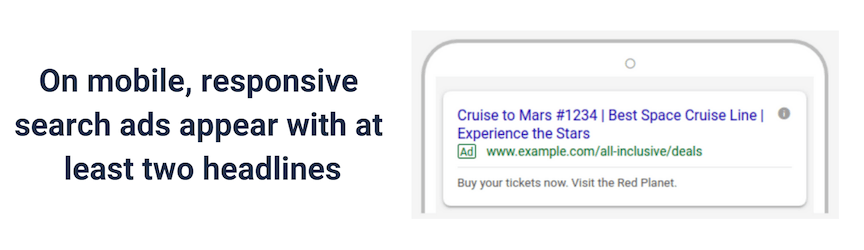 An example of responsive search ads on mobile