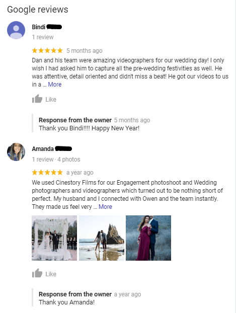 google review responses