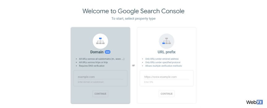 The login for Google Search Console