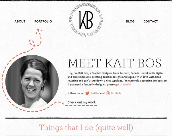 Example of Using Google Fonts: Kait Bos 