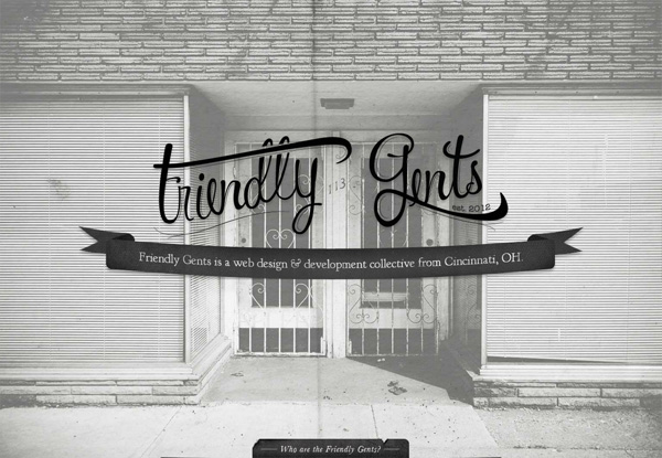 Gray website design example: Friendly Gents