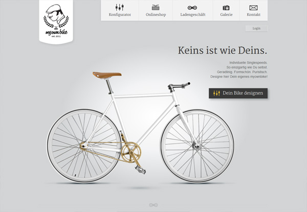 Gray website design example: my own bike