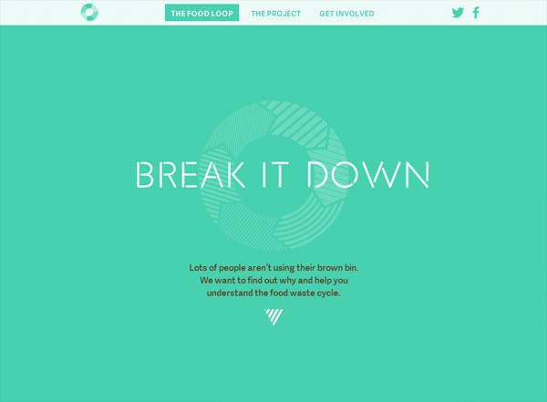 A screenshot of a green website named Break It Down