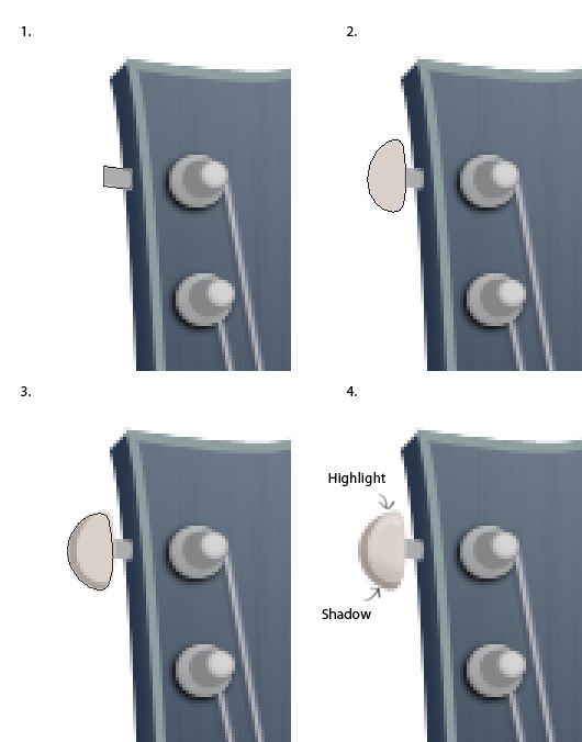 Draw the Machine Heads/Tuners