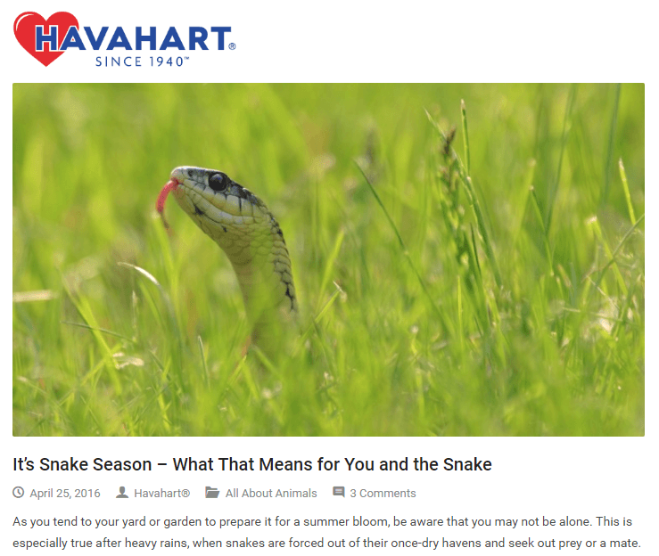 havahart snake season