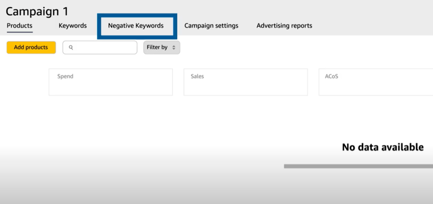 How to add Amazon negative keywords