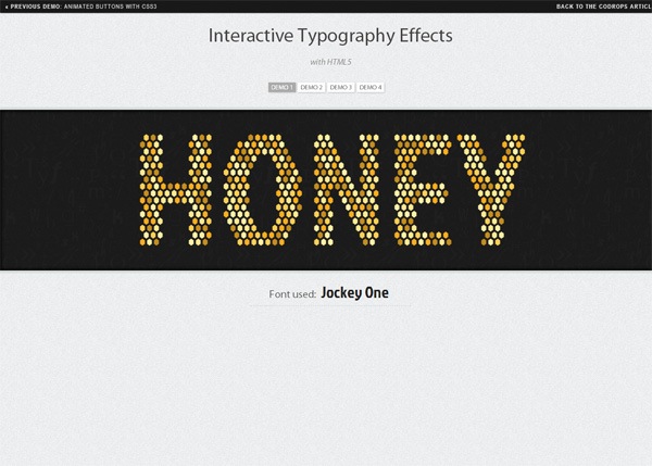 HTML5 canvas demo/example/experiment: Interactive typography