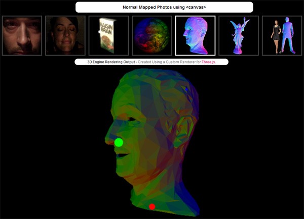 HTML5 canvas demo/example/experiment: Normal Mapped Photos