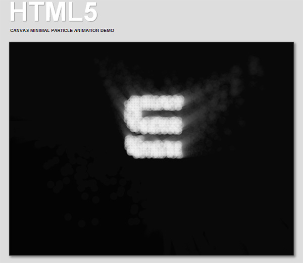 HTML5 canvas demo/example/experiment: HTML5 Canvas Particle Animation Demo