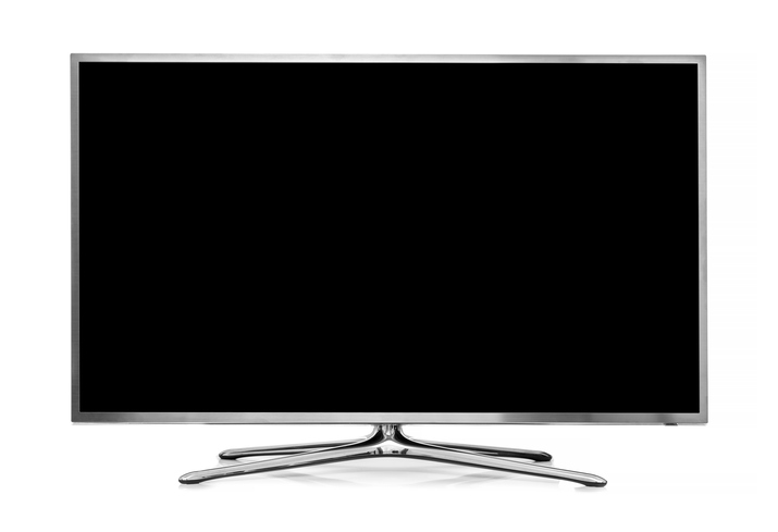 big led tv with blank screen isolated on white background