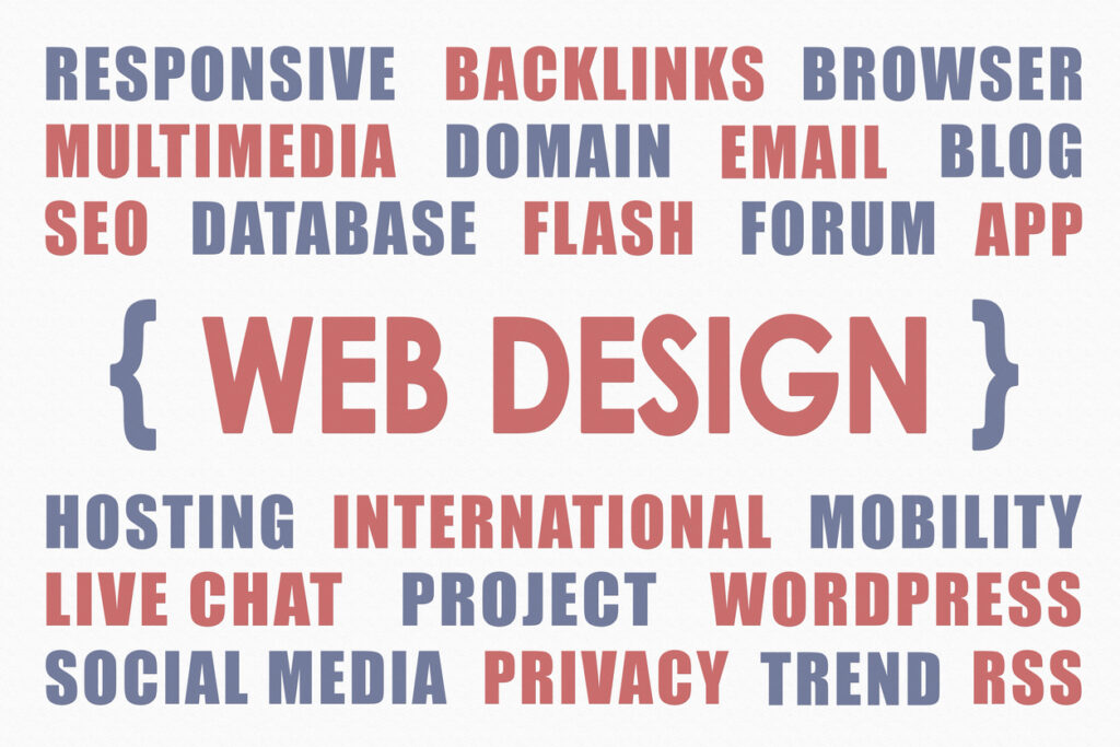 Web Design word cloud.