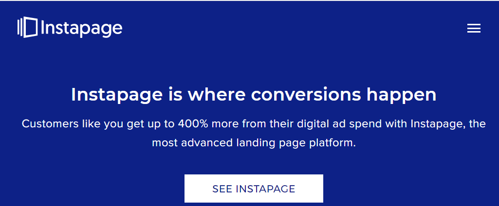 instapage homepage