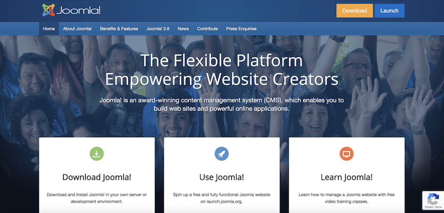 Joomla's homepage