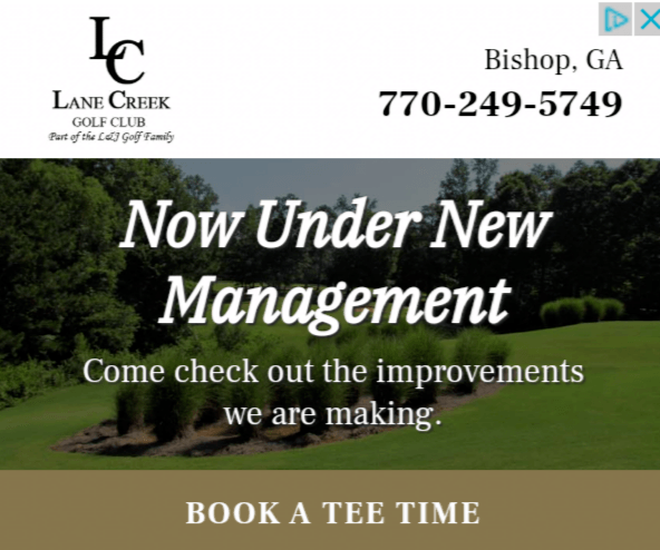 lane golf club mobile app ad