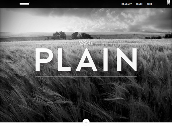 Example of a web design using a large photo: Plain