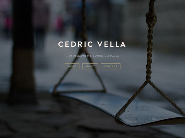 Example of a web design using a large photo: Cedric Vella