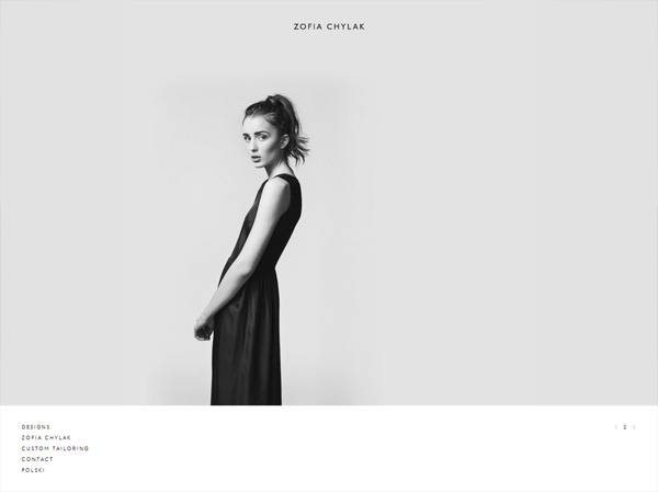 Example of a web design using a large photo: Zofia Chylak