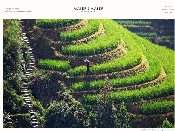 Example of a web design using a large photo: Maier & Maier Photography