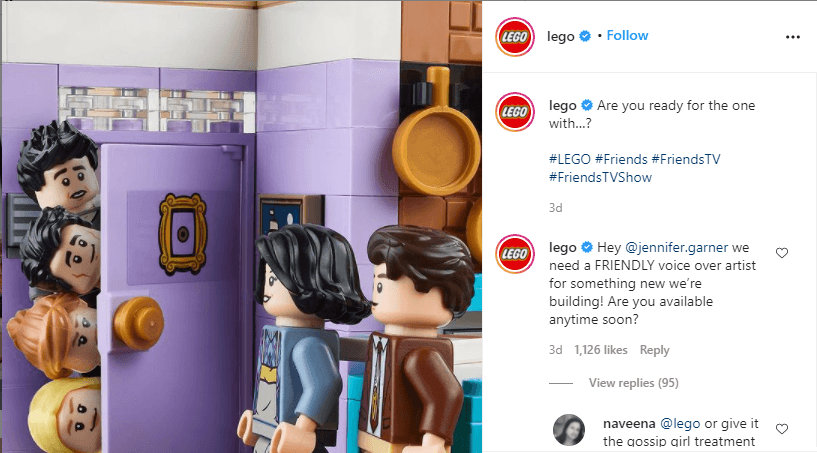 Instagram post of the Lego Friend's TV show set