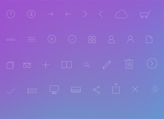 Simple Line Icons PSD