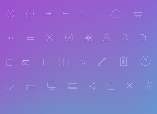 Simple Line Icons PSD