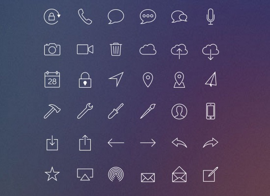 iOS 7-Inspired Line Icons