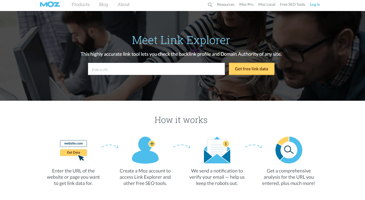 Moz's link explorer tool