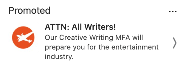 linkedin creative writing promoted ad