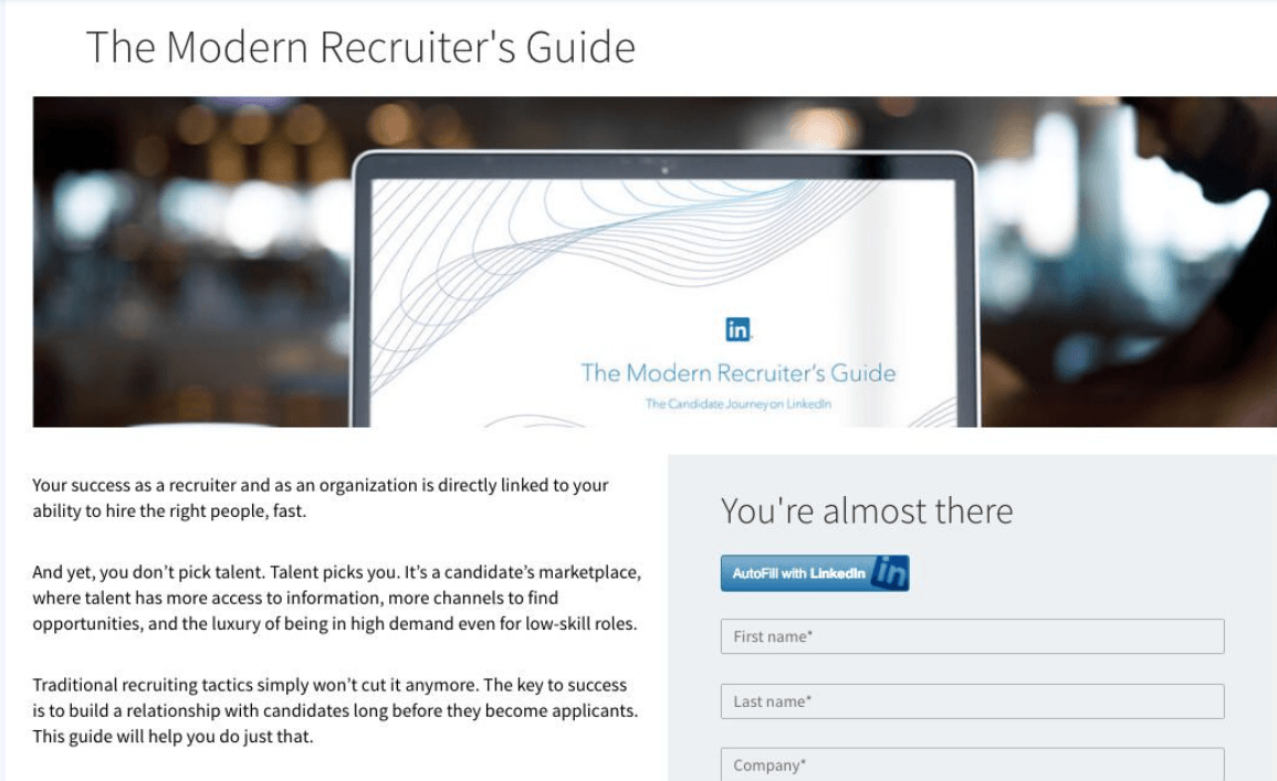 linkedin landing page