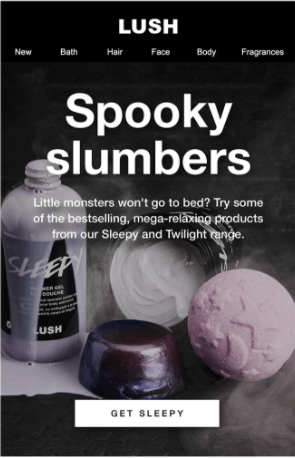 lush halloween email