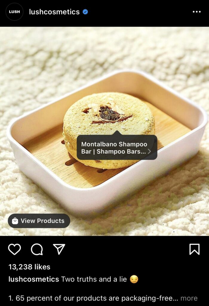 Shoppable Instagram content from Lush