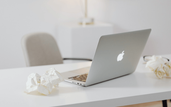 Macbook on desk