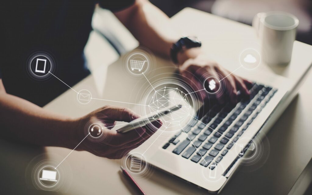 Man browsing on a computer