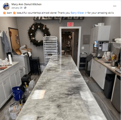 Donut shop shows progress on their store renovation