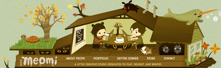 meomi illustrative website header