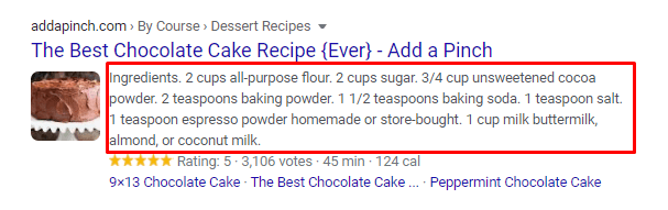meta description chocolate cake