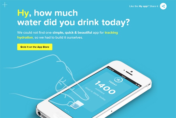 Example of Minimalism in web design: Hy