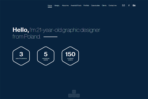 Example of Minimalism in web design: Adam Rudzki