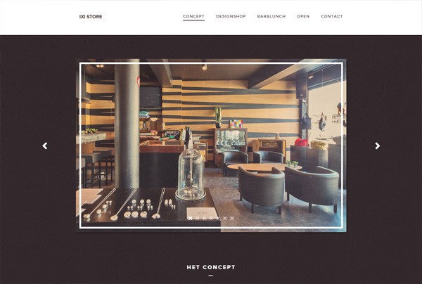 Example of Minimalism in web design: IXI STORE