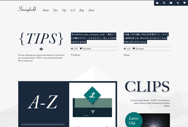 Example of Minimalism in web design: Stronghold