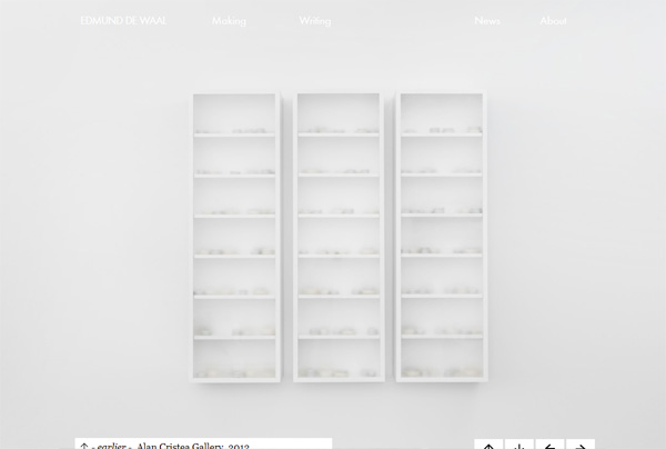 Example of Minimalism in web design: Edmund De Waal