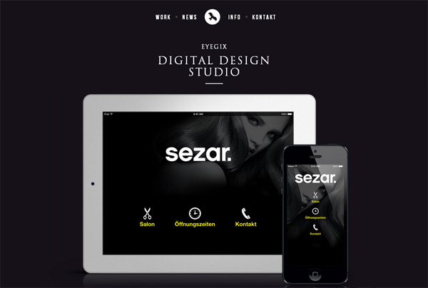 Example of Minimalism in web design: eyegix